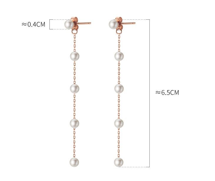 Rose Gold Vermeil Pearl Threader Dangle & Drop Earrings, Dainty Pearl Tassel Dangle Earrings, Minimalist Pearl Dangle Earrings, Gifts, GE58