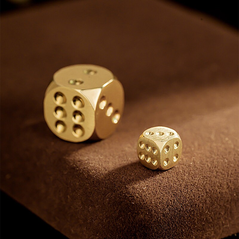 Handmade 14K Solid Gold Dice for Game Room