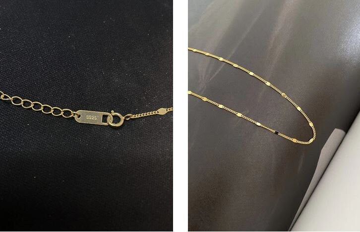 14k Gold Vermeil Chain Necklace, Glitter Chain Necklace, Gold Stackable/Layered Necklace, Minimalist Flash Necklace, Gift for her, GN72